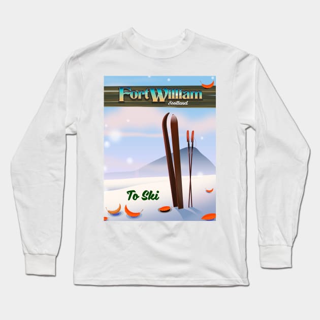 Fort William Scotland To Ski Long Sleeve T-Shirt by nickemporium1